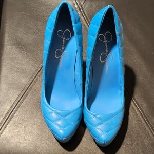 BRAND NEW Jessica Simpson Blue Quilted Pointed-Toe Pumps